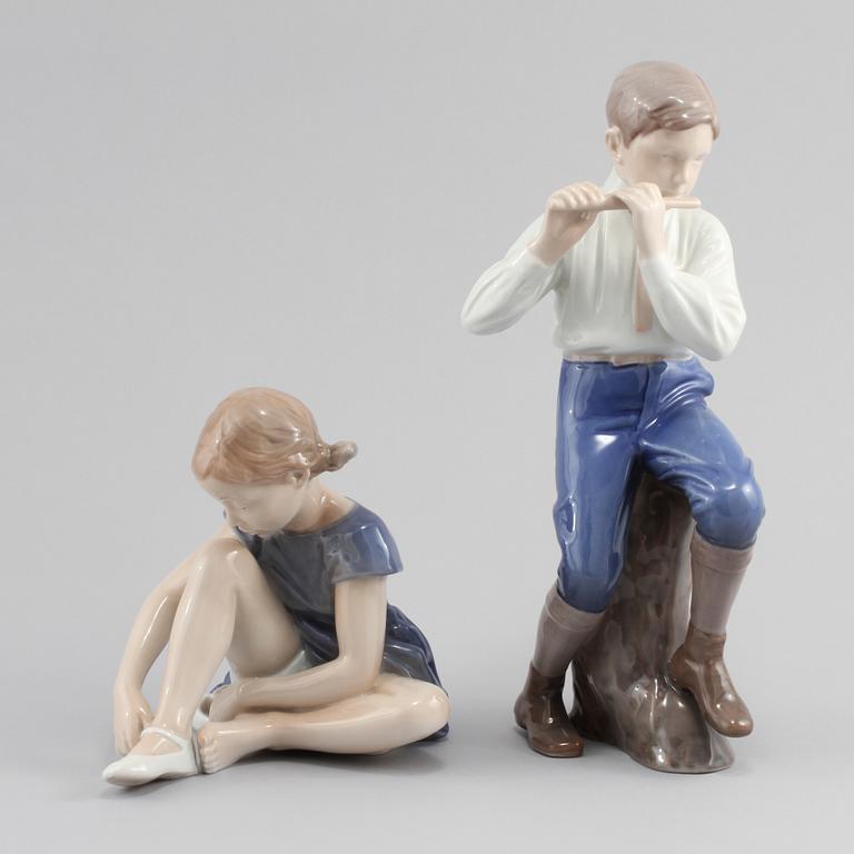 FIGURINER, 2 st, porslin, Royal Copenhagen samt Bing & Gröndahl, Danmark, 1900-talets andra hälft.