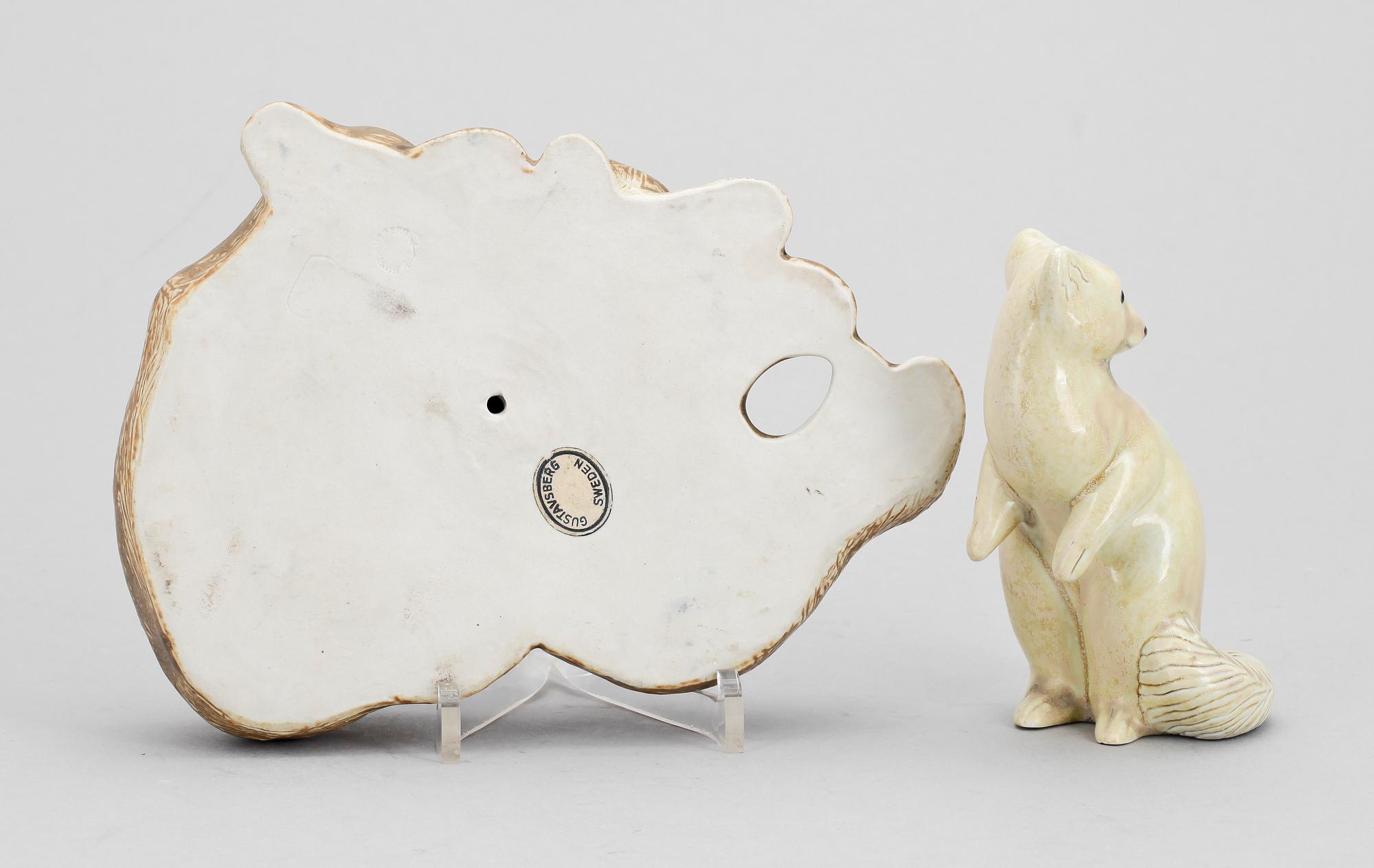 FIGURINER, 2 st, stengods, Mari Simmulsson, Gustavsberg.