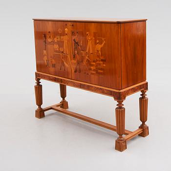 SKÅP, art déco, Erik Matsson, Mjölby Intarsia, 1900-talets andra hälft.