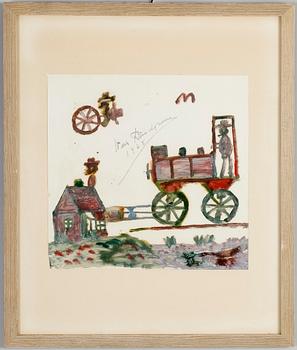 NILS "BJÖRNJÄGARN" RUNDGREN, gouache, sign och dat 1968.