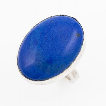 Ring, sterling silver with blue stone, 1992.