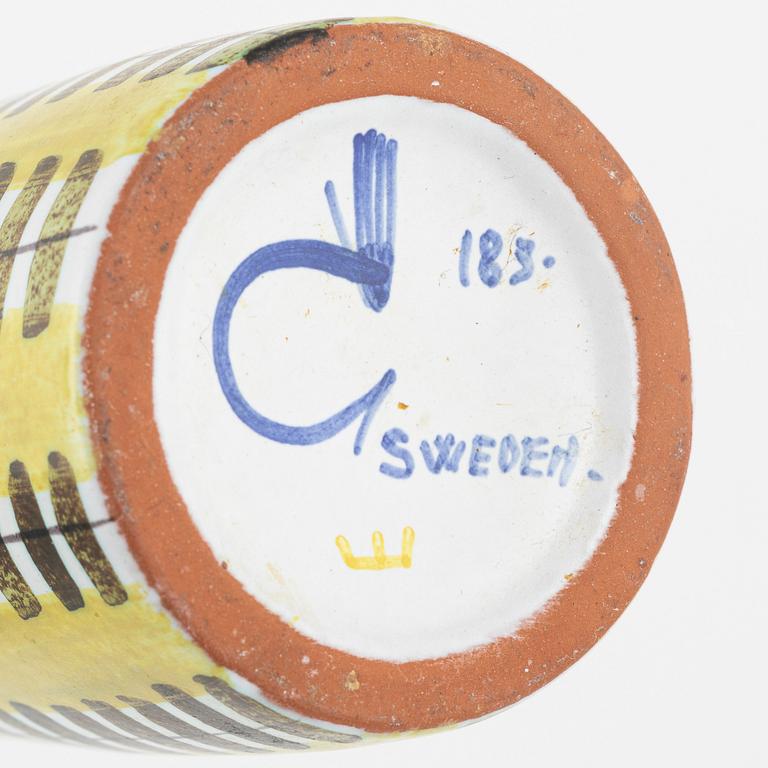 Stig Lindberg, vas, stengods, Gustavsberg och vas samt fat, fajans, Gustavsbergs studio.