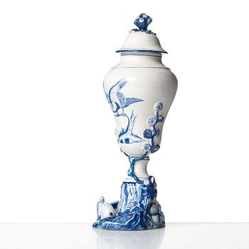 A Swedish Marieberg faience vase with cover, 1772.