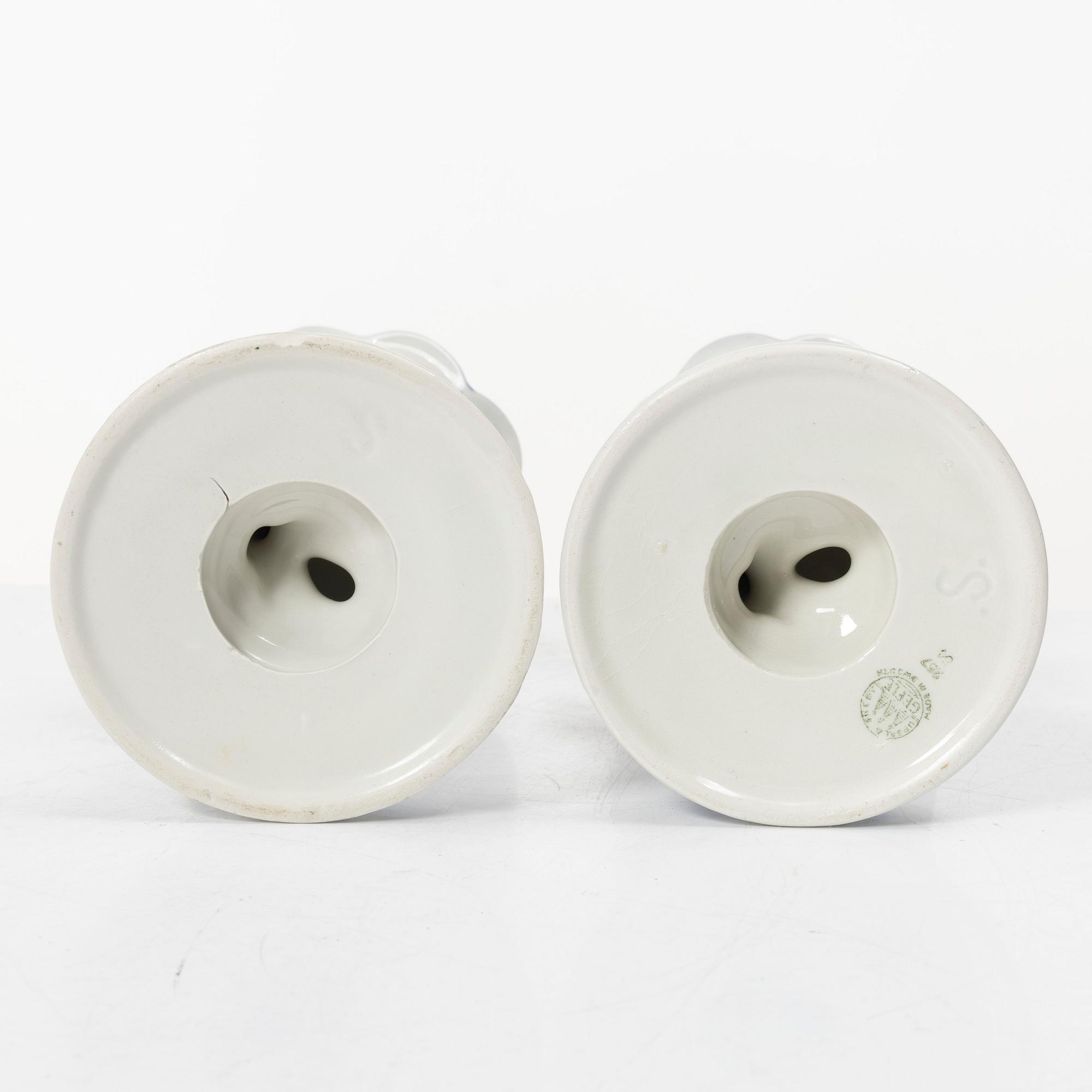 Arthur Percy, a pair of candlesticks, Gefle Upsala Ekeby.