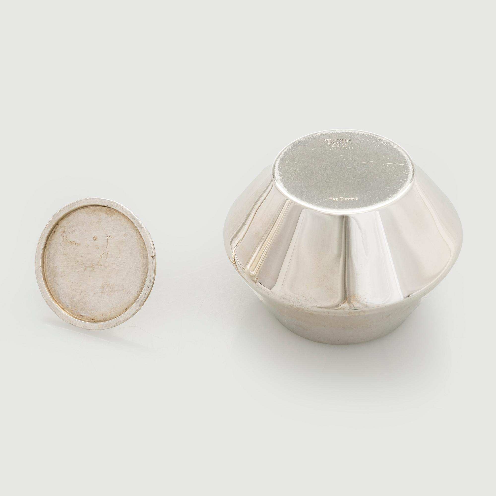 John Prip, a three-piece ‘The Diamond’ sterling silver coffee set for  Reed & Barton, c. 1960s.