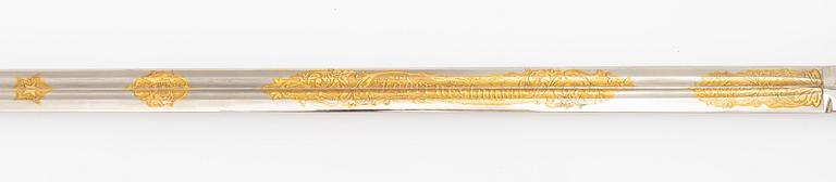 A Swedish infantry officer's sword, with scabbard.