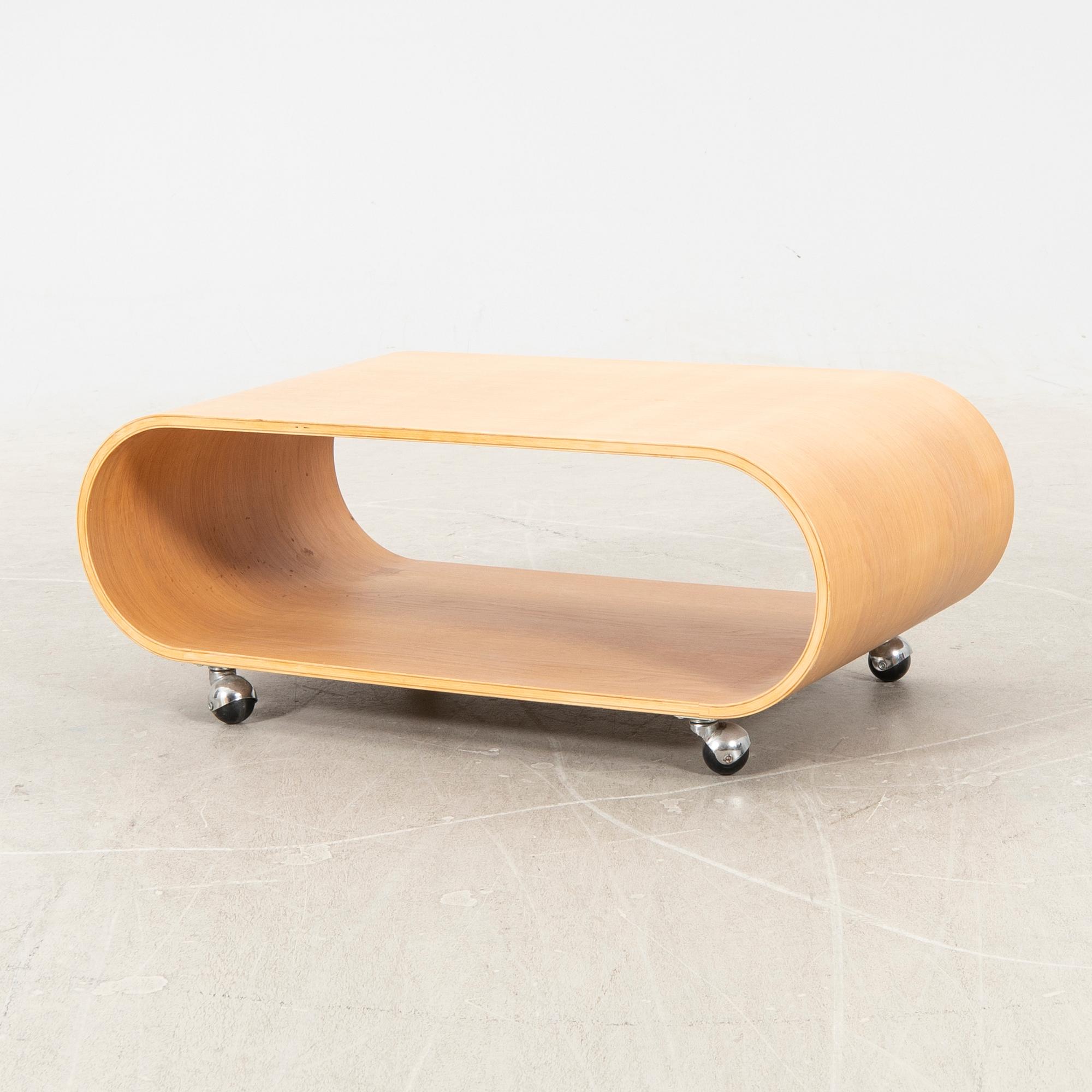Peter Eklås, coffee table / media bench, "Velodrome", Designtorget, 2000s.