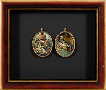 SVEN ERIK JOHANSSON, two gouache miniatures, signed and dated 1985.