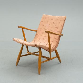 A Swedish Modern birch easy chair, 1940's.