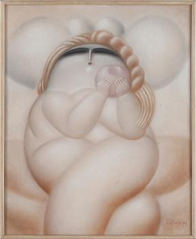 YURI MIHAILOVICH KRASNY, pastell. Sign o dat 77.