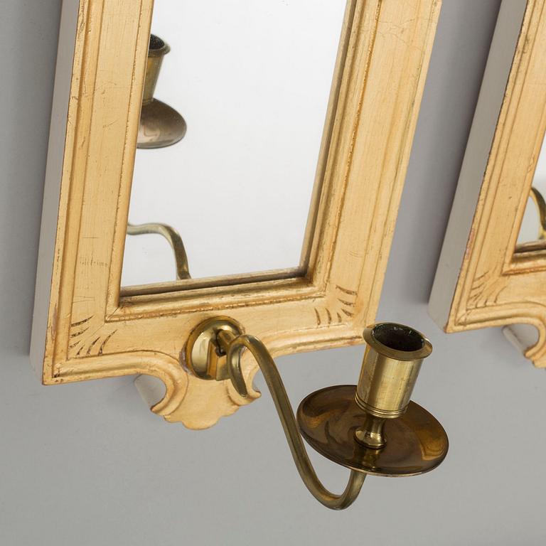 A pair of 'Regnaholm' mirror wall sconse from IKEA, 1990's.