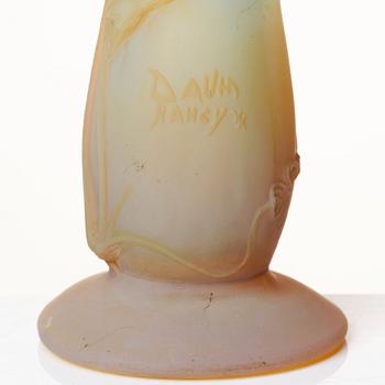 Daum, an Art Nouveau mould blown soufflé glass vase, Nancy, France.