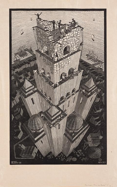 Maurits Cornelis Escher, "Babels torn" ("Turm von Babel").