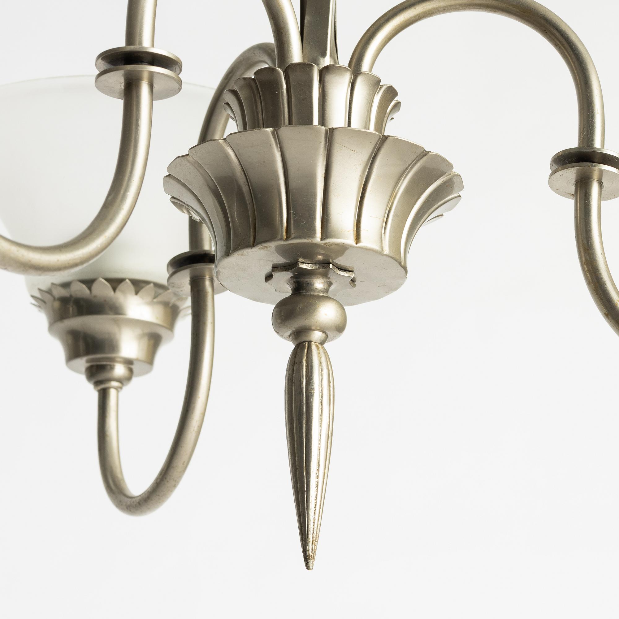 Harald Notini, Ceiling lamp, model "6317", Swedish Grace, Arvid Böhlmarks Lamp Factory, Stockholm, 1920s.