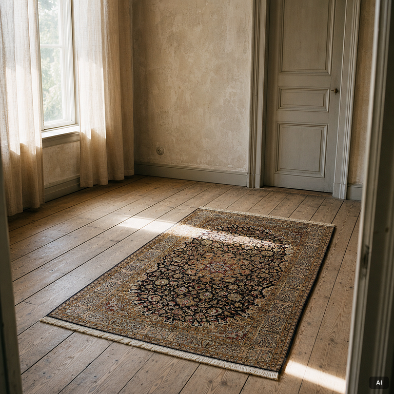 A Ghom, silk rug, c. 162 x 102 cm.