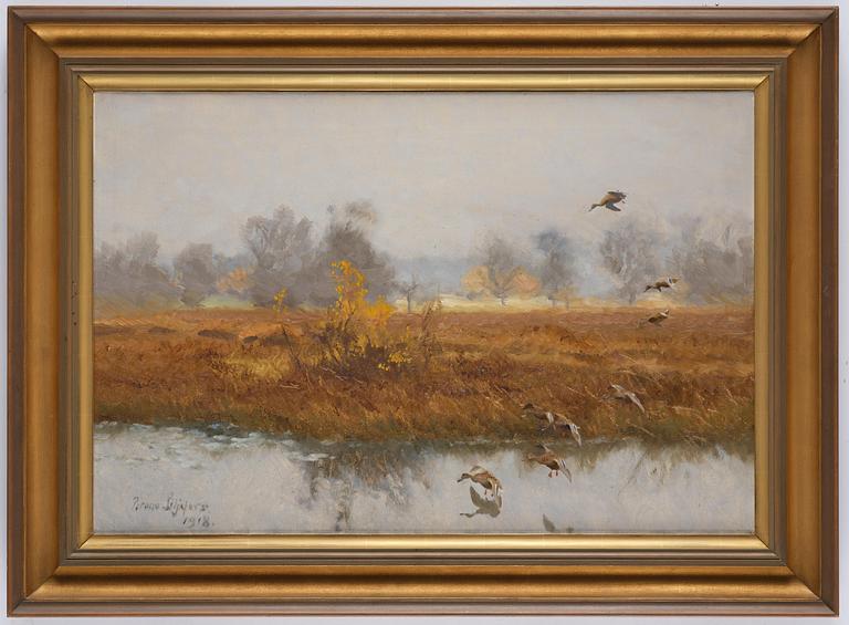 Bruno Liljefors, Flying ducks.