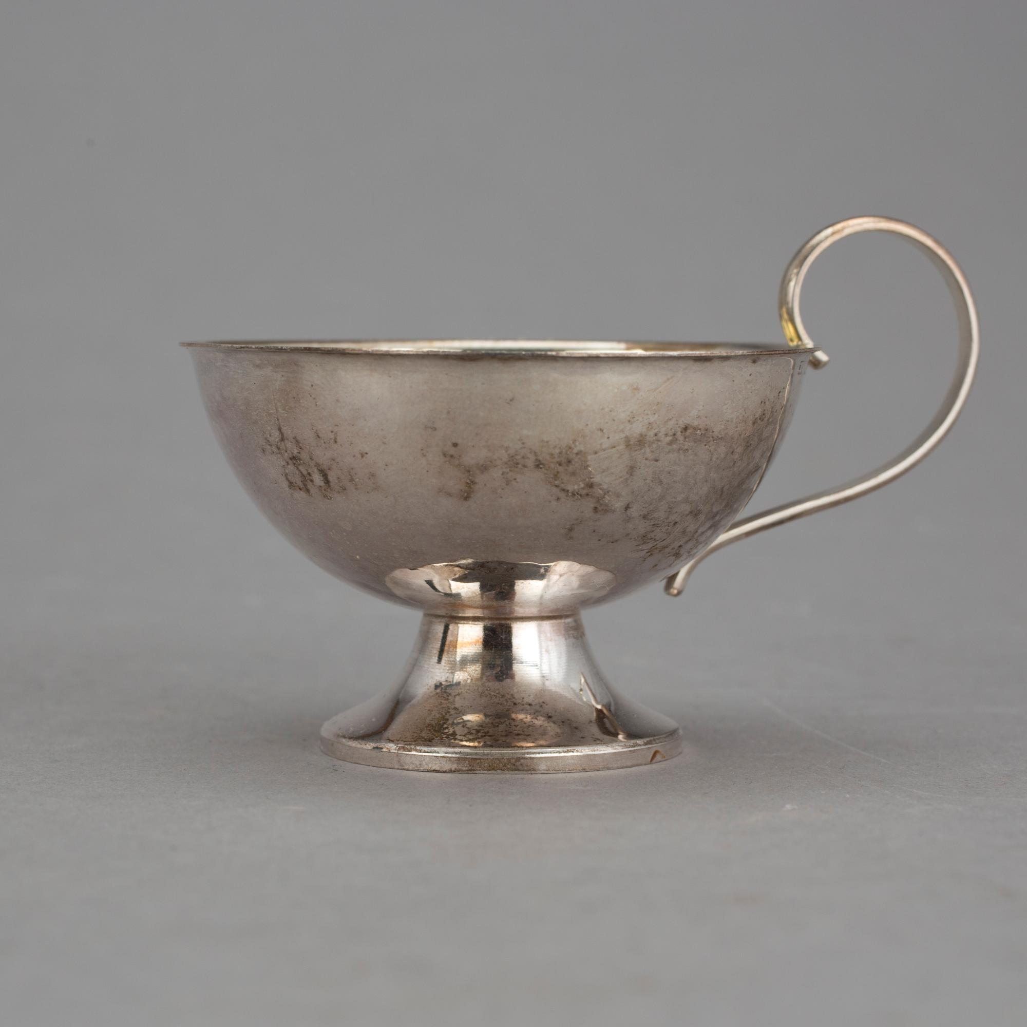PUNSCHMUGGAR, 6 stycken, silver, Cesons, Göteborg, 1948. Vikt ca 195g.