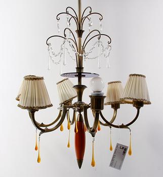 TAKARMATUR, mässing, glas, 1920-30-tal. H 89.