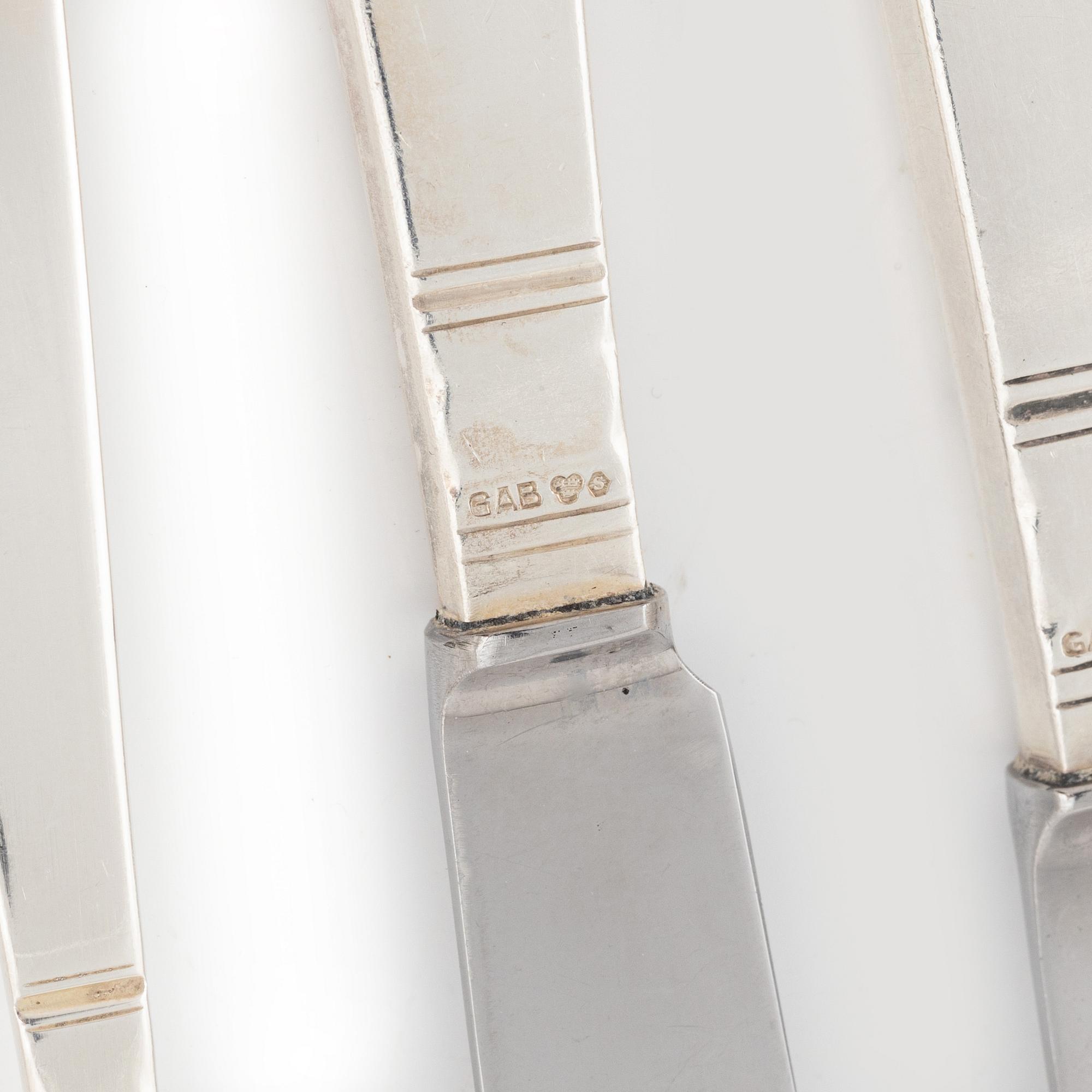 A Swedish Silver Cutlery, "Rosenholm", Jacob Ängman, GAB, including Stockholm 1951 (158 pieces).