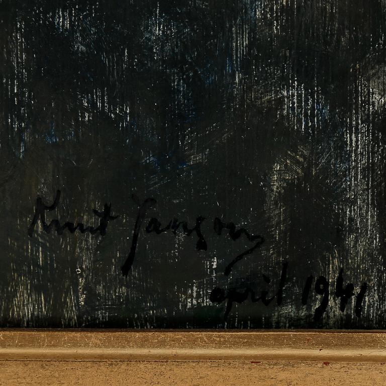 KNUT JANSON, olja på pannå, signerad, daterad 1941.