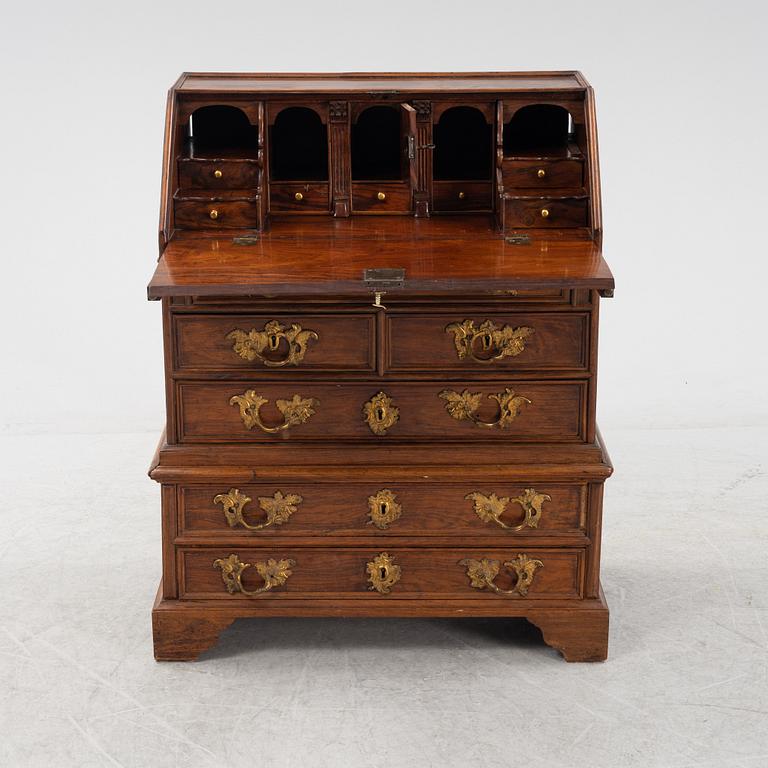 A 18th century walnut secretaire.