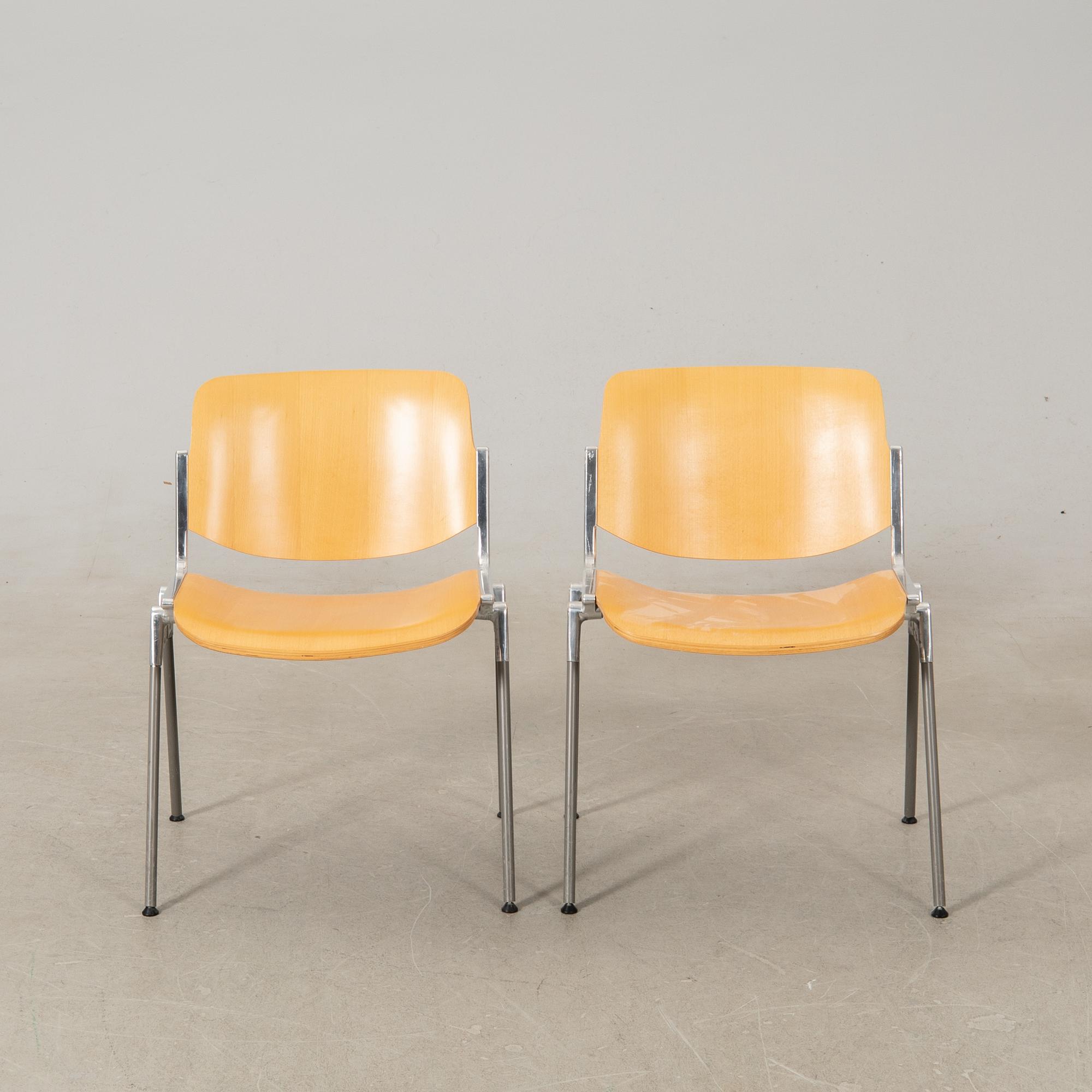 Giancarlo Piretti, Chairs 6 pcs, Castelli Italy.