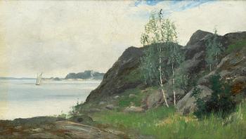 Konrad Simonsson, Coastal Landscape, Summer (3 pieces framed together).