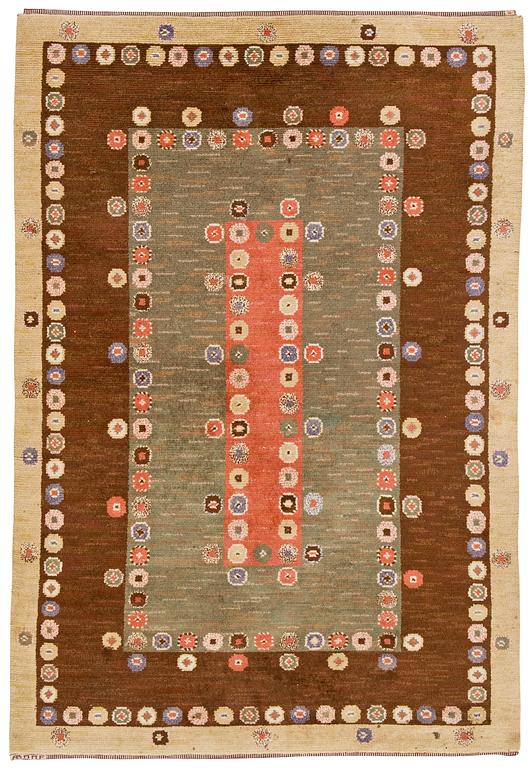 MATTA. "Tusenskönan" ("Bellis"). Flossa. 262 x 180 cm. Signerad AB MMF (AB Märta Måås-Fjetterström).