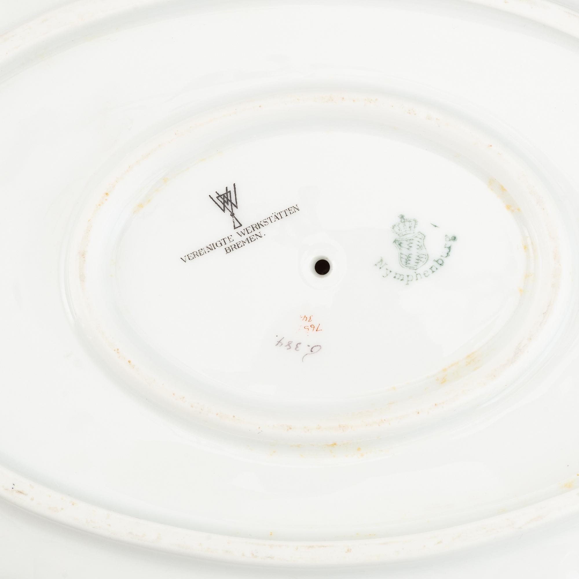 A rococo style dining service, 68 pcs, from Nymphenburg, Germany.