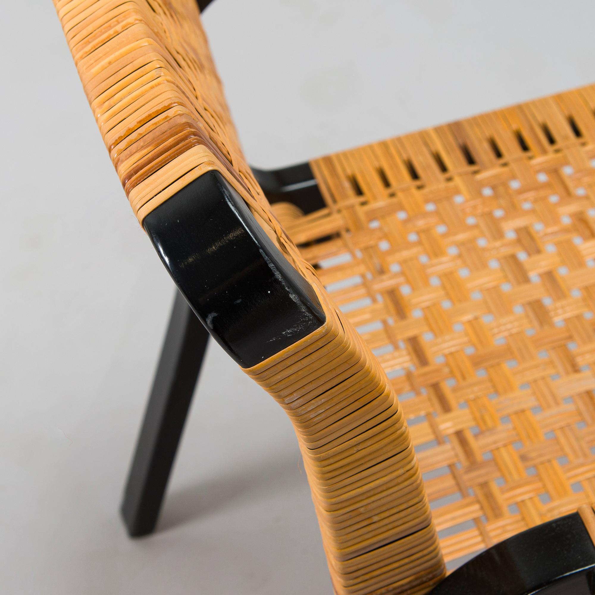 Alvar Aalto, nojatuoleja, 4 kpl, malli 45, Artek 1970-luku.