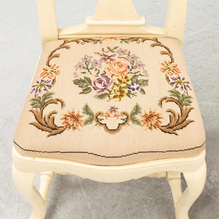 A pair of painted late Baroque chairs, mid 18th Century.