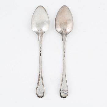 Adolf Zethelius, raguskedar, ett par, silver, "Gammal Fransk", Stockholm, 1810.