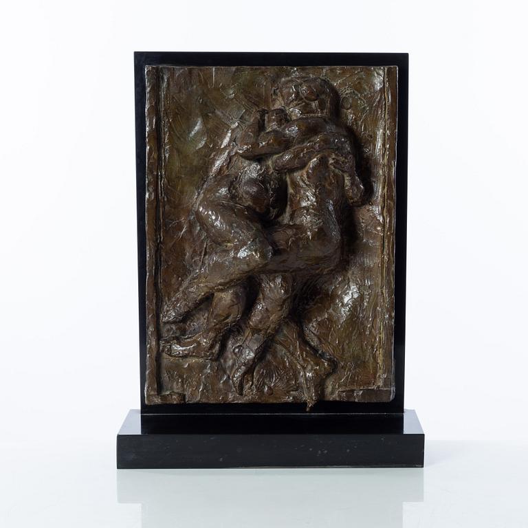 Gudmar Olovson, relief/sculpture. Signed. Numbered. Foundry mark. Bronze, total height 47.5 cm, length 35 cm.