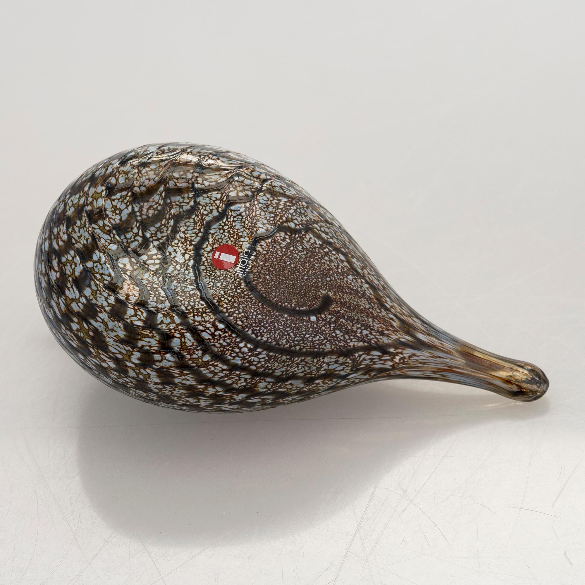 Oiva Toikka, glasfågel, "Spotted Crake", signerad O. Toikka Nuutajärvi.