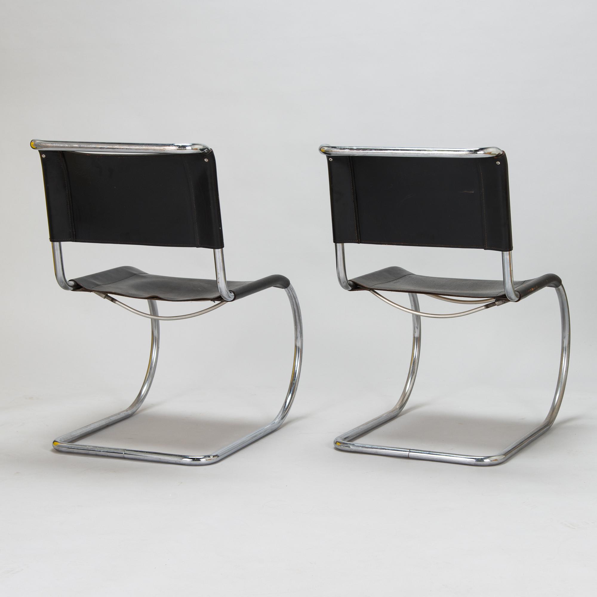 Ludwig Mies van der Rohe, a pair of "MR 10" chairs for Thonet, designed in 1927.