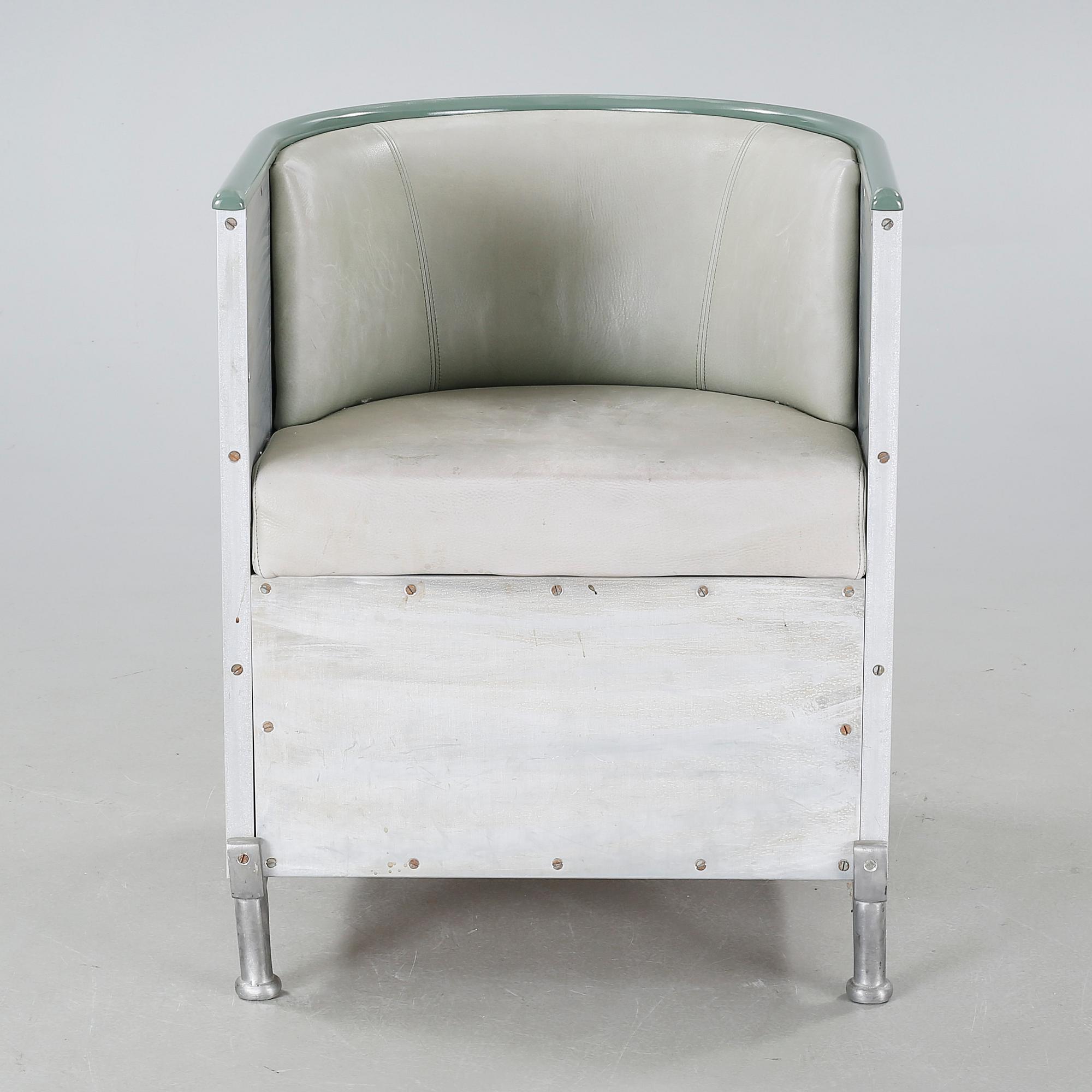 MATS THESELIUS, "Aluminiumfåtöljen", Källemo, modellen formgiven 1990.
