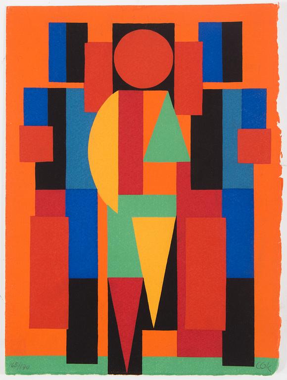 PARTI GRAFIK, 9 delar, mesta dels litografier, b.la C Göran Karlsson, Malcom Morley mm, samtliga signerade.