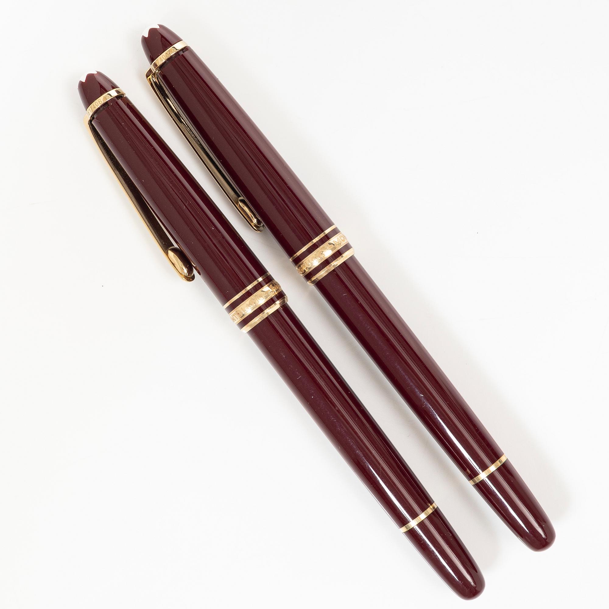 Kulspetspennor, 2 st, "Meisterstück", Mont Blanc, Tyskland. .