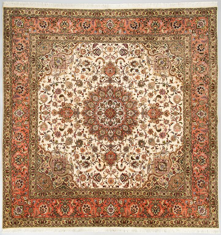 Carpet, Tabriz part silk, 50 raj, ca 255 x 250 cm.