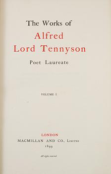 A set of 12 books,  "Life and works of Tennyson", Alfred Lord Tennyson a Memoir by his son. 1898-1899.