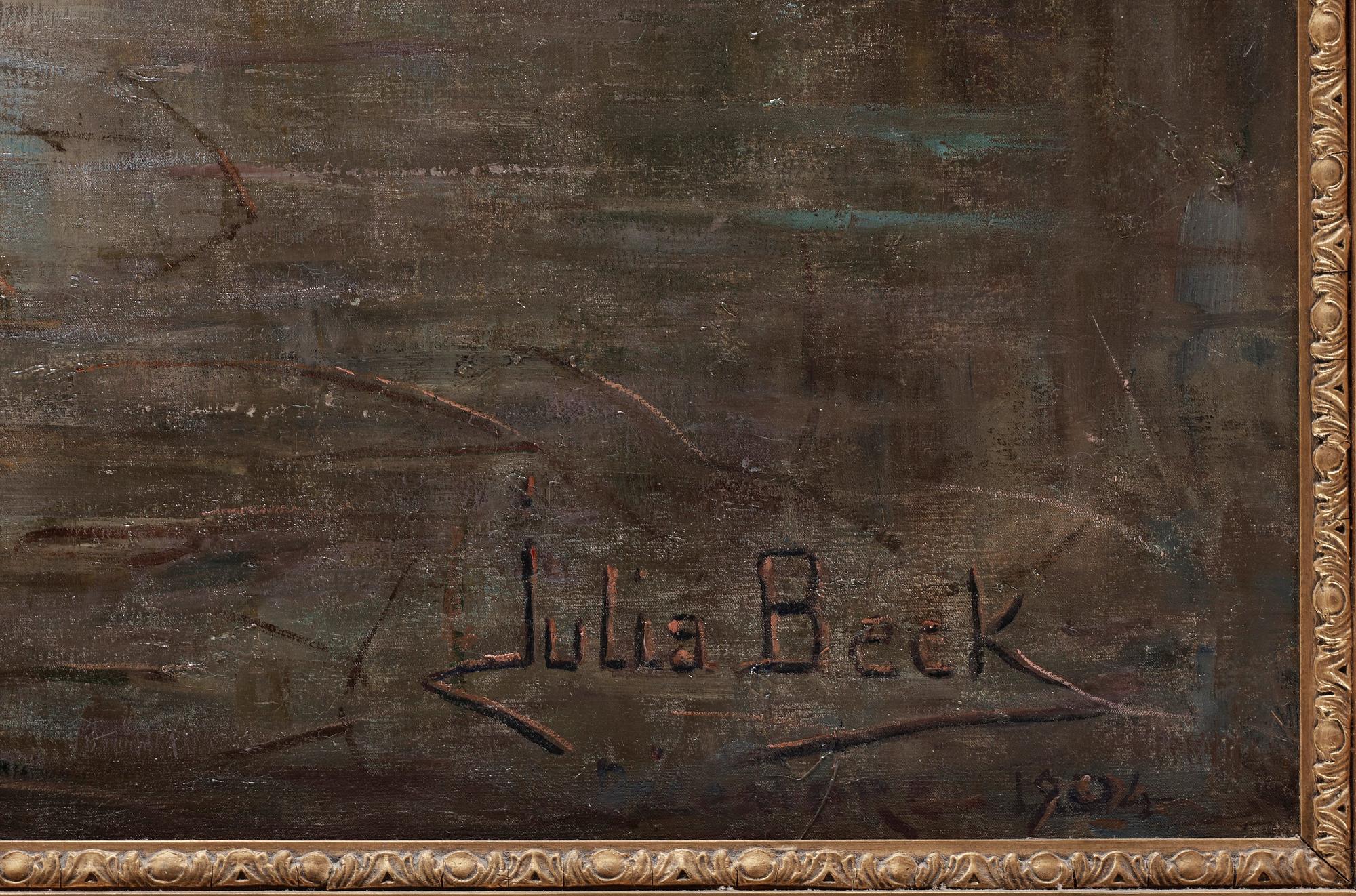 JULIA BECK, duk, signerad Julia Beck och daterad Decembre 1904.