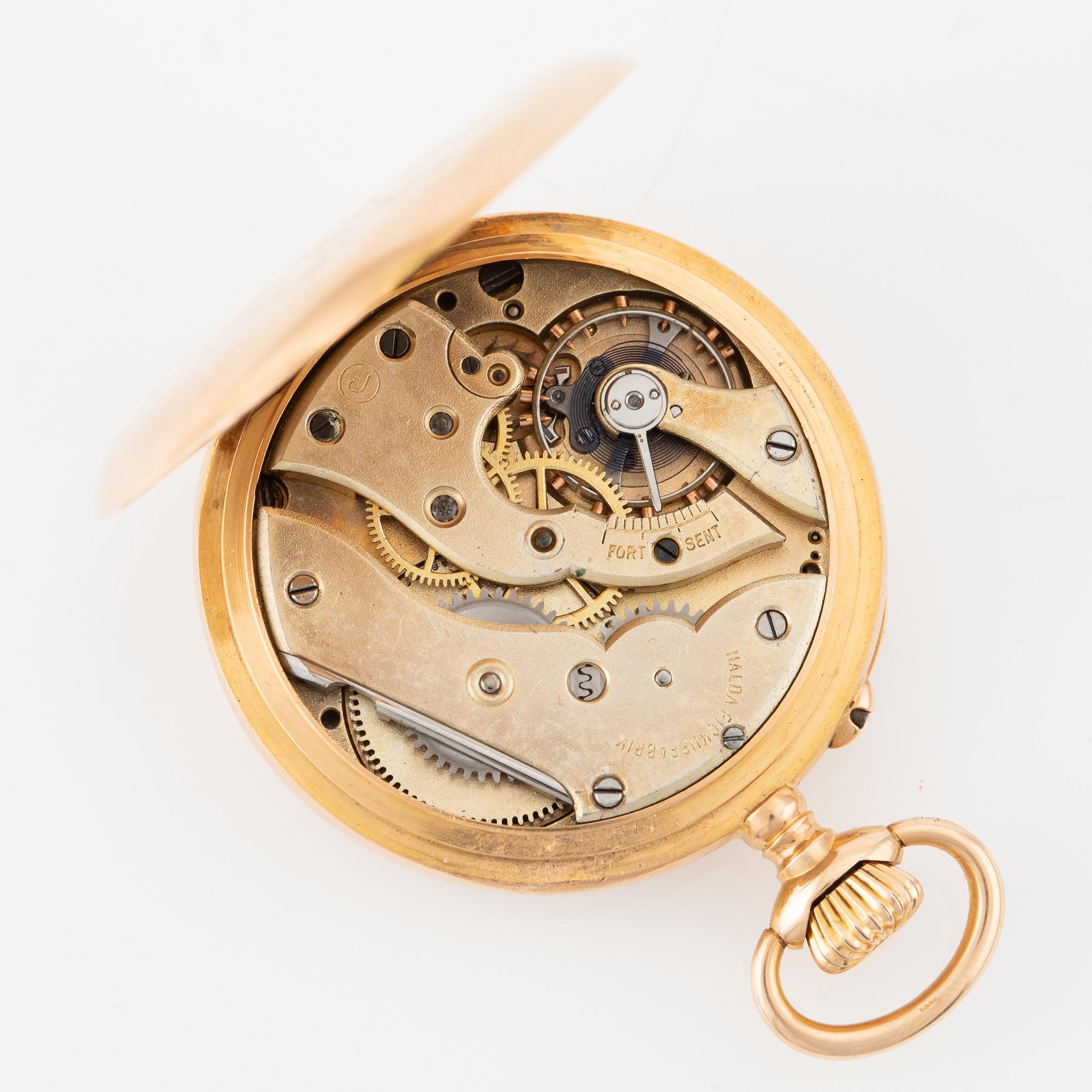 Halda, pocket watch, 39.5 mm.