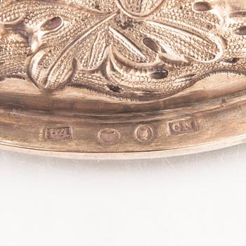 Carl Nyström skål på fot silver Stockholm 1845.