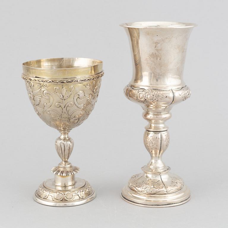 Two 19th century silver cups.