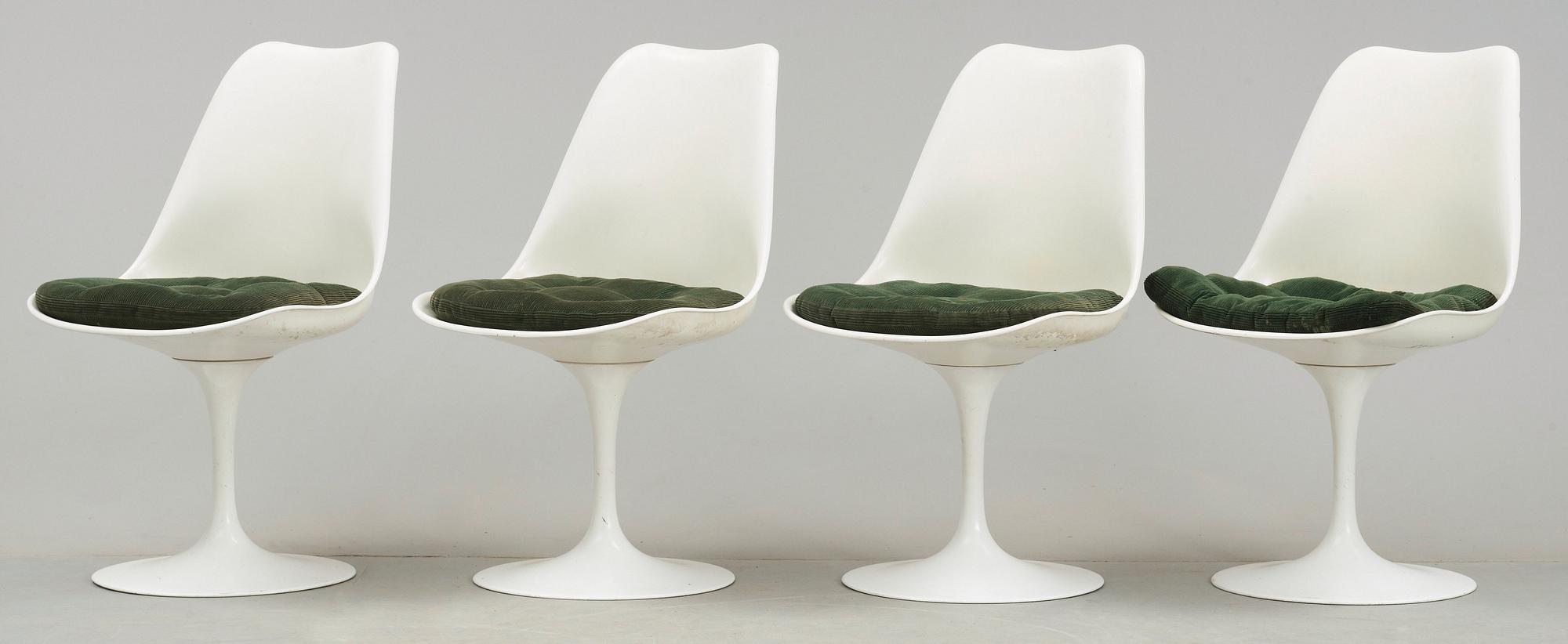 A set of four Eero Saarinen 'Tulip' chairs, Knoll International, USA.