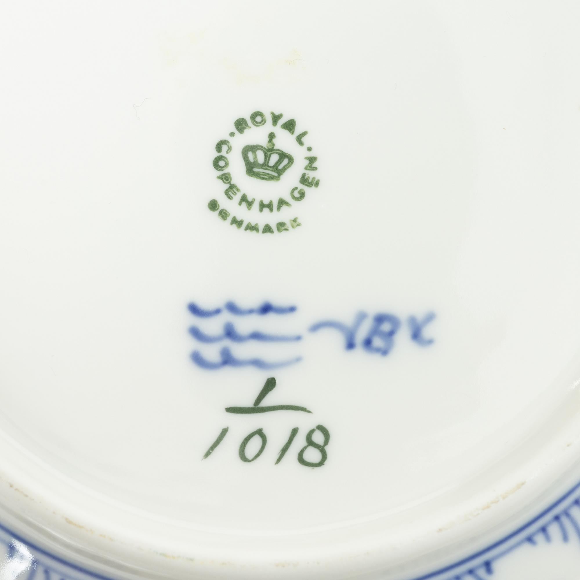Royal Copenhagen, Two 'Musselmalet Full Lace' bowls, Denmark, second half of the 20th century.