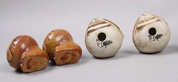 PARTI FIGURINER, 8 st, stengods. Gustavsberg, bla Lisa Larson.