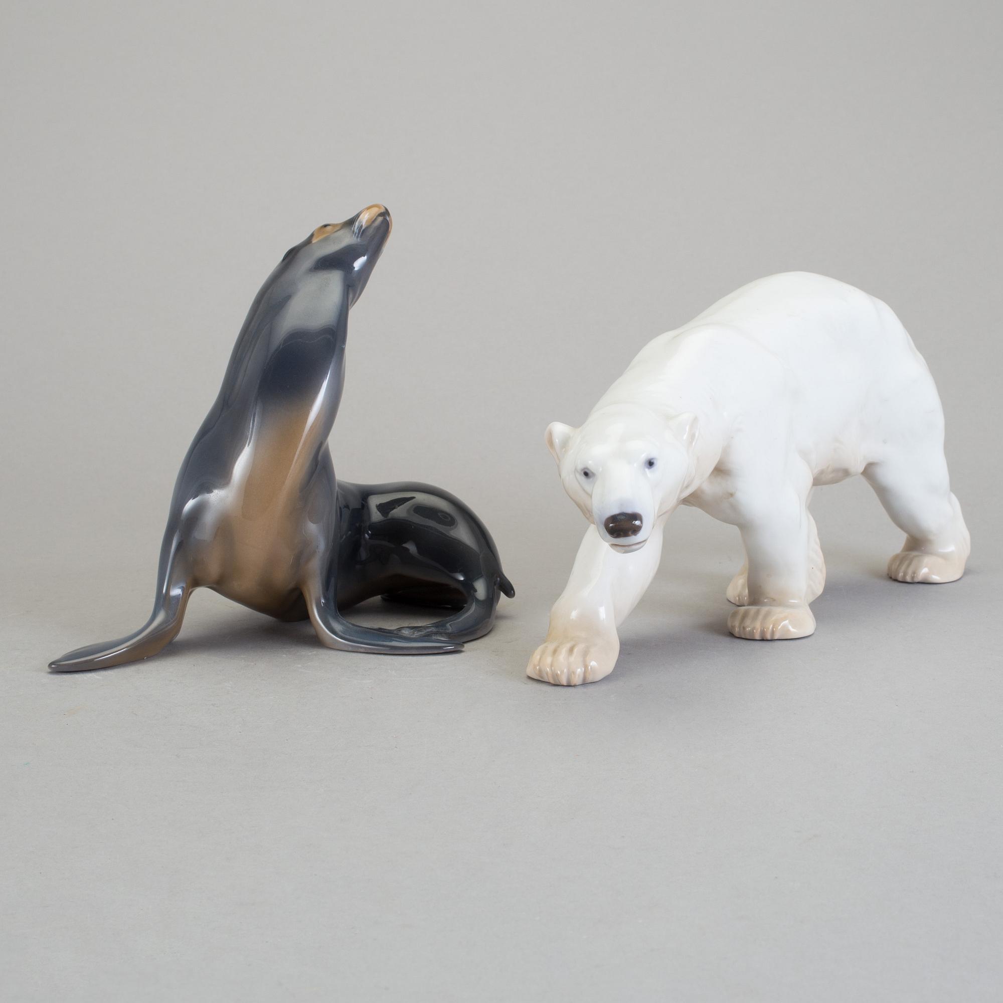 FIGURINER, 2 st, porslin. Bing & Gröndahl, Danmark, 1900-tal.