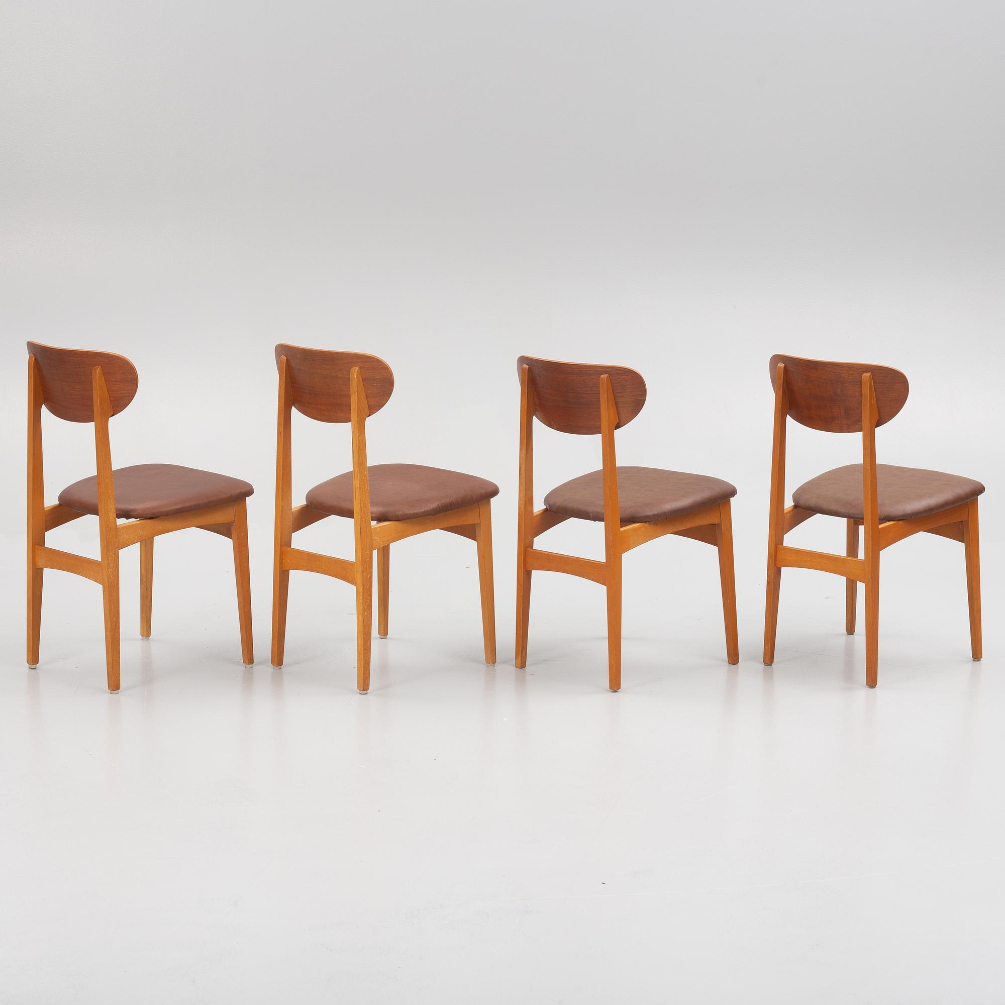 A set of four chairs, Scandinavia, 1950's/60's.