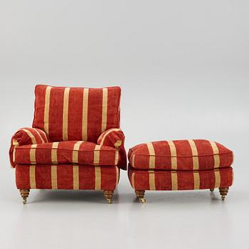 Howard armchair with footstool, Duresta,.